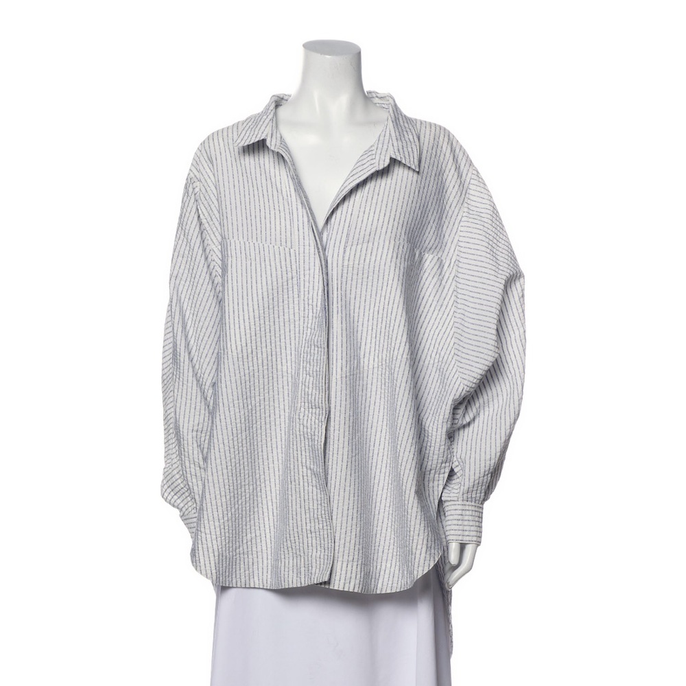 Opening ceremony long sleeve button down oversized coverup logo